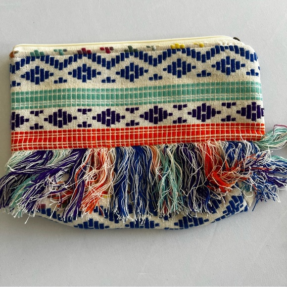 Fringe handbag - canvas colorful prints - Picture 5 of 10